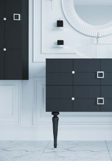 Пенал Armadi Art Vallessi Avangarde Piazza 120см чёрный/хром 844-BCR